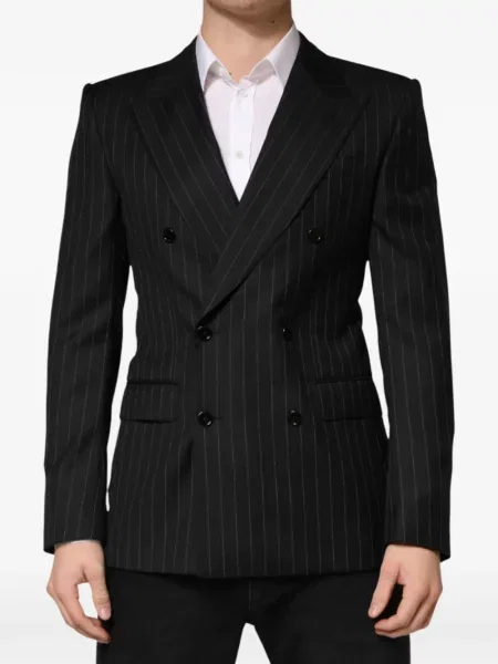 Sacou Dolce & Gabbana cu două rânduri de nasturi negru