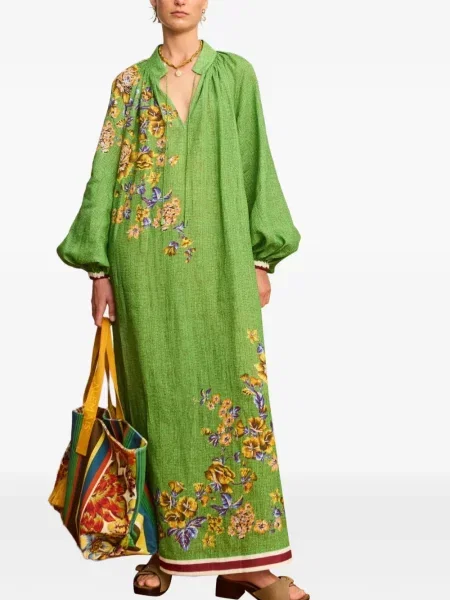 Rochie midi Alemais cu model floral cu imagine verde