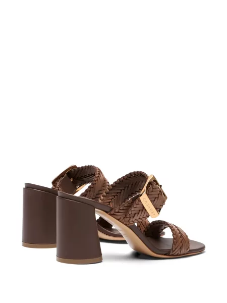 Papuci tip mules Casadei cu cataramă maro