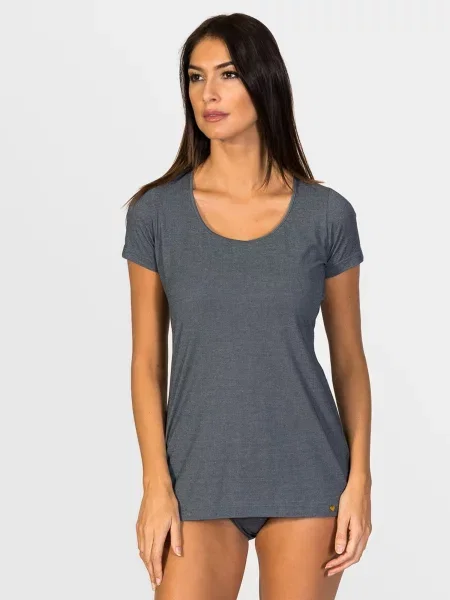 Zd ZERO DEFECTS Maiou Hera Short-sleeve Soy fiber închis gri