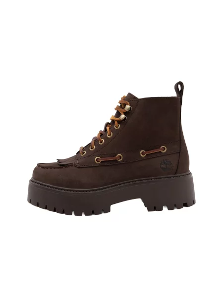 Pantofi Timberland din dantelă cu șireturi streetstyle maro
