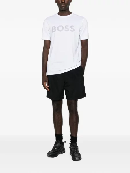 Tricou Boss cu imagine alb