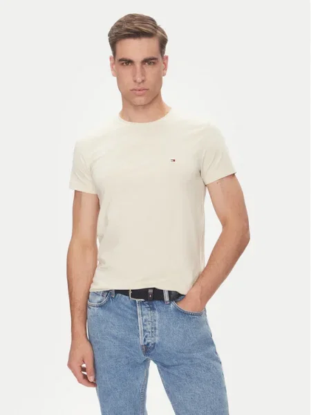 Tommy Hilfiger Póló Slim Fit bézs