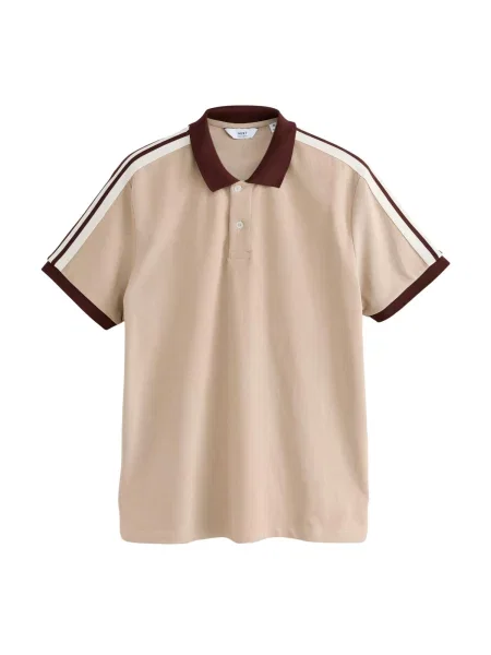 Next Tricou gri taupe / roșu vin alb