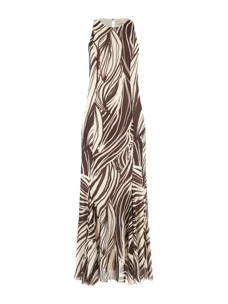 GUESS Obleka SERAFINA rjava / naravno bela