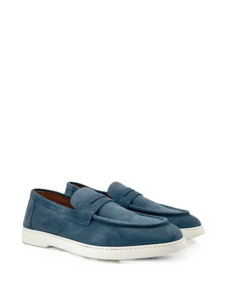 Pantofi loafer Doucal's din piele de căprioară cu bretele albastru