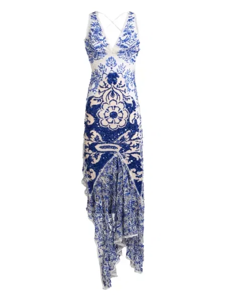 Rochie Etro cu broderie de costum albastru