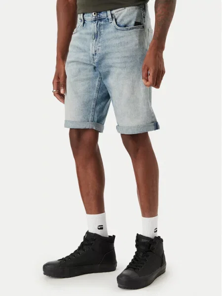 G-Star Raw Jeans kratke hlače Mosa Straight Fit modra