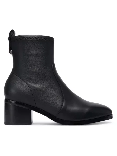 Μποτάκια Tommy Hilfiger Th Stretch Leather Bootie μαύρο