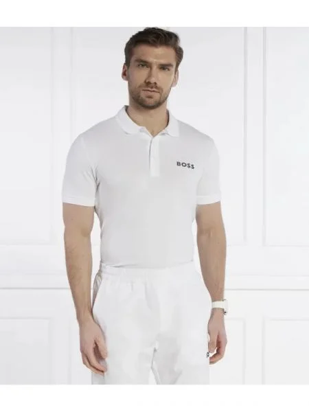 BOSS GREEN Polo Paule | stretch alb