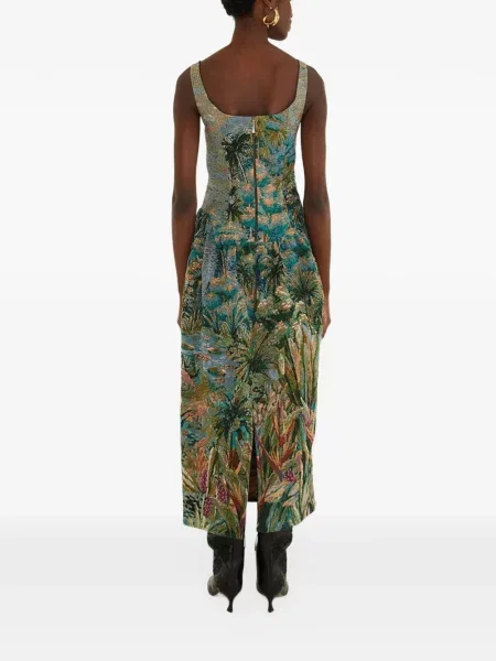 Rochie maxi Farm Rio din jacard verde