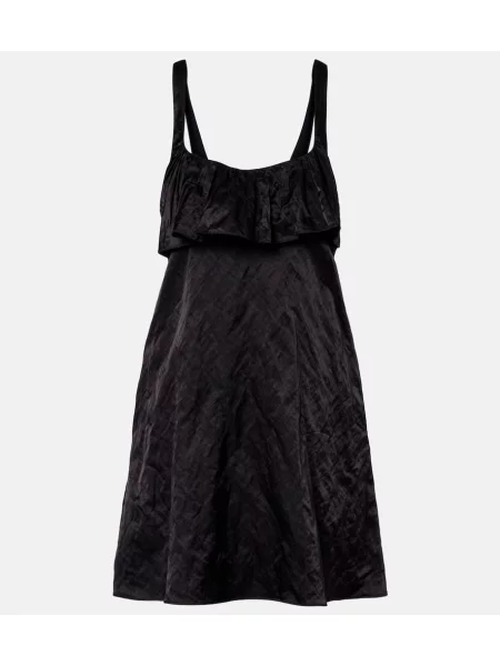 Rochie Chloé din satin cu volane negru