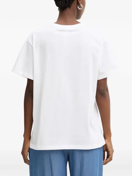 Tricou Twinset cu broderie alb