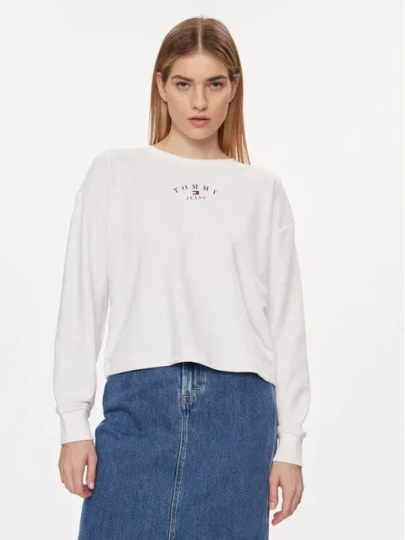 Tommy Jeans Bluză Essential Logo alb