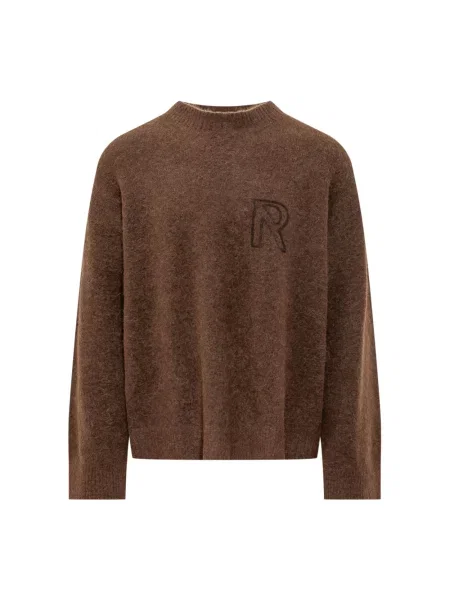Sweter Represent z logo brązowy
