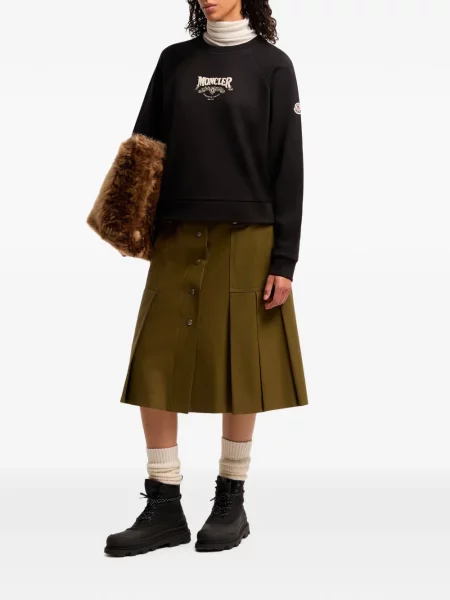 Džemperis Moncler apvaliu kaklu juoda