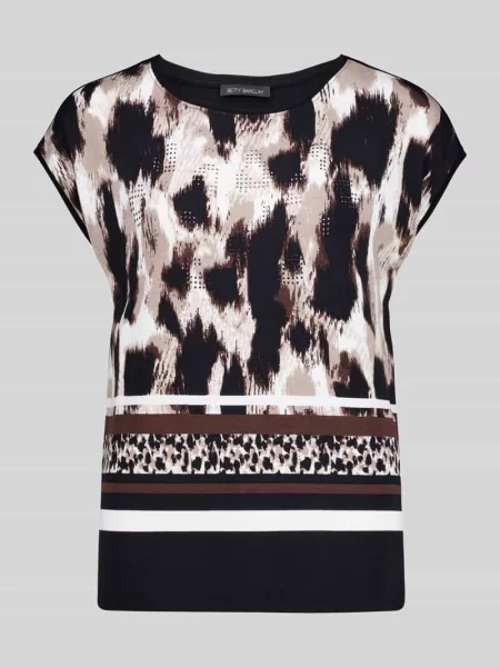 Męski t-shirt o kroju regular fit z przyszytym brzegiem Betty Barclay