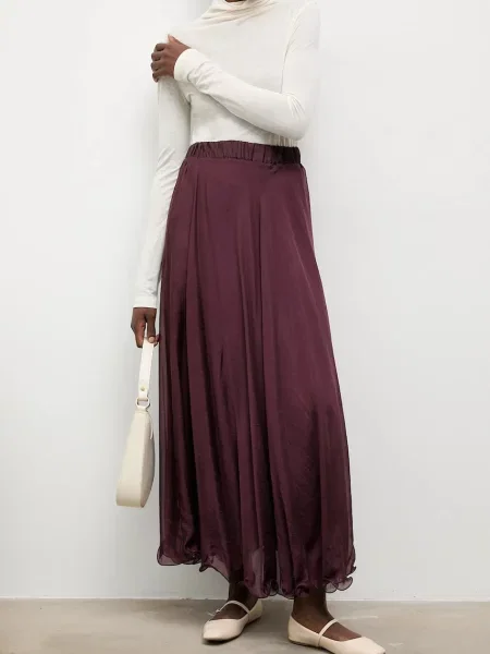 Answear.LAB spódnica maxi rozkloszowana bordowy