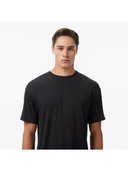 Lacoste T-Shirt Z Okrągłym Dekoltem Regular Fit czarny