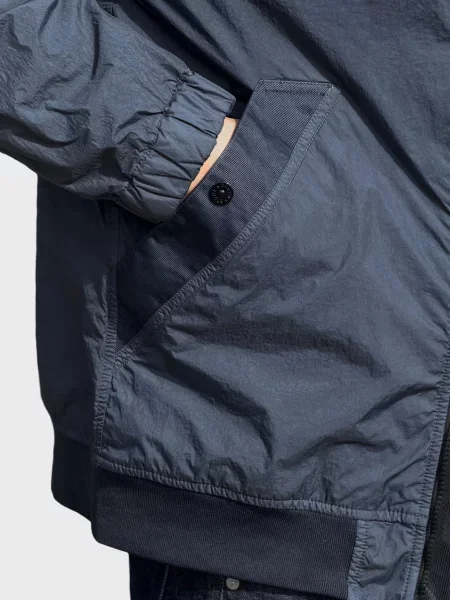 Бомбер Stone Island с камнями синий