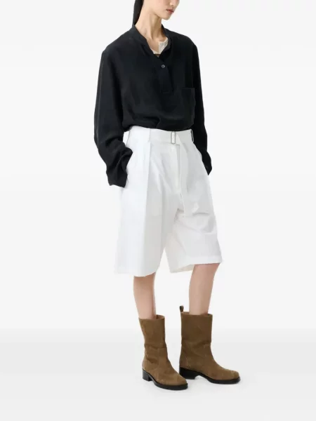 Gulerat cămașă Studio Nicholson din țesătură twill negru