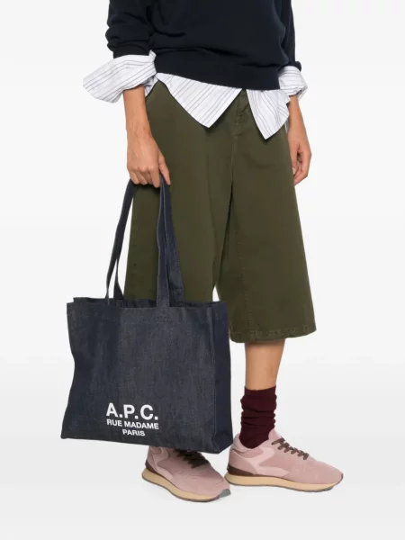 Geantă shopper A.p.c. cu imagine albastru