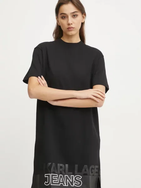 Karl Lagerfeld Jeans rochie din mini drept negru
