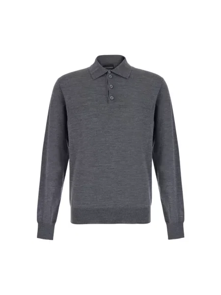 Koszulka polo Emporio Armani z kołnierzem szara