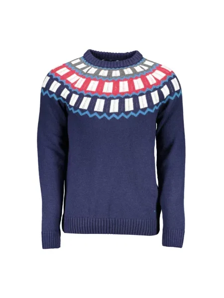 Sweter Gant wełniany z długim rękawem niebieski