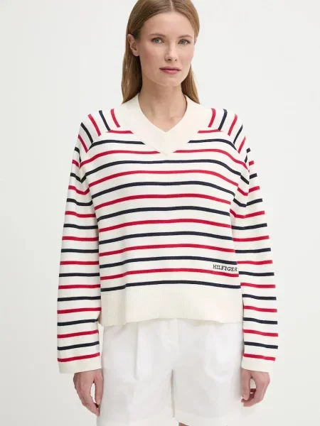 Пуловер Tommy Hilfiger дамски бежово