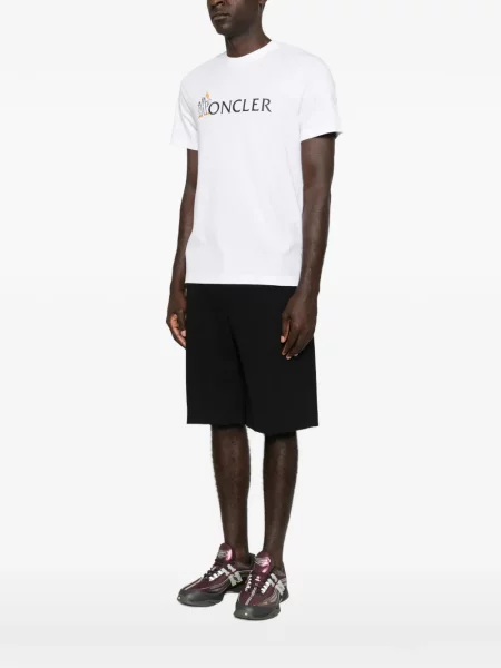 Scurt tricou Moncler cu imagine alb