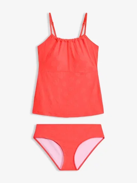 Tankini z tkaniny strukturalnej 2 części różowy