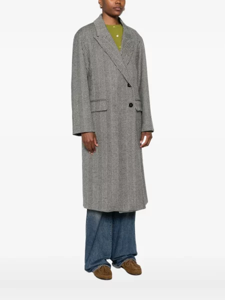 Palton Forte_forte cu model herringbone negru