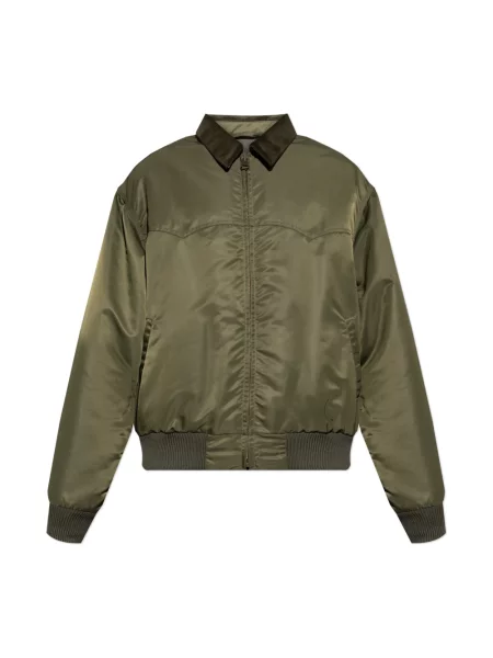 Lniany kurtka bomber Maison Margiela zielony