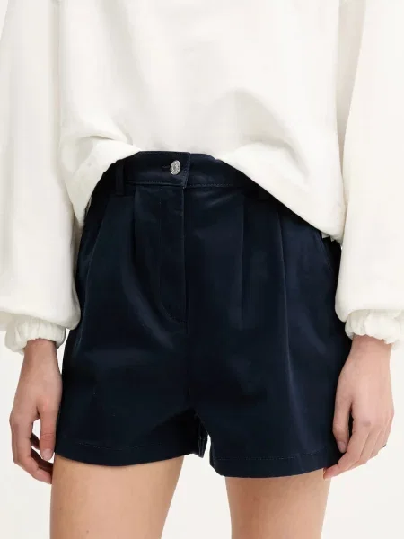Tommy Jeans szorty gładkie high waist granatowy