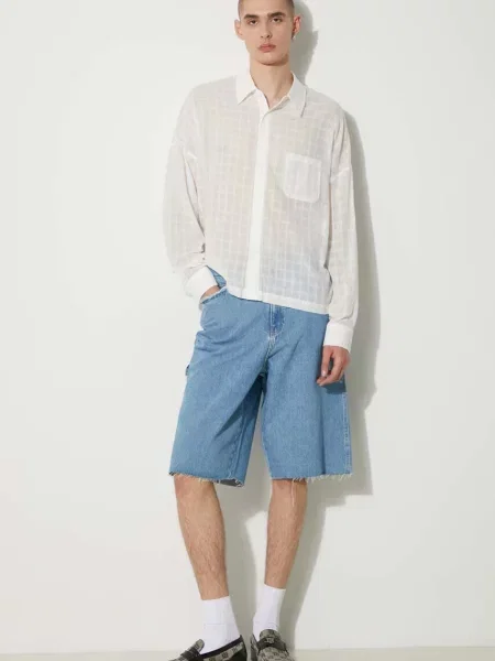 Πουκάμισο STAMPD Cropped Oversized Buttondown ανδρικό άσπρο λευκό