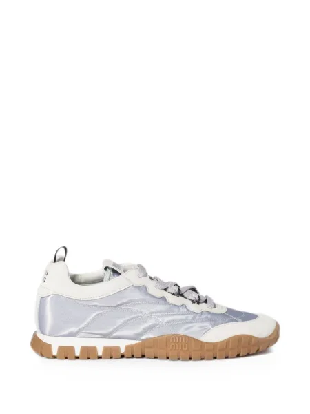 Sneakerși Miu Miu din piele de căprioară gri