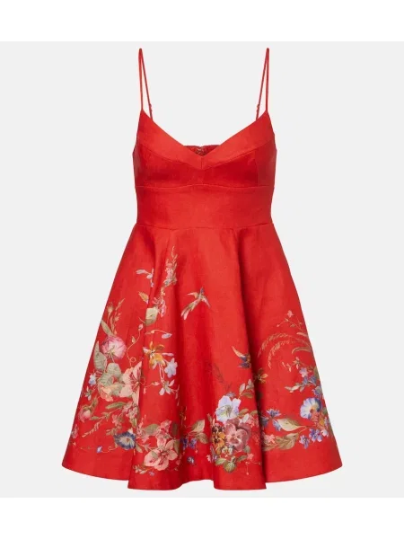 Rochie Zimmermann de in cu model floral roșu