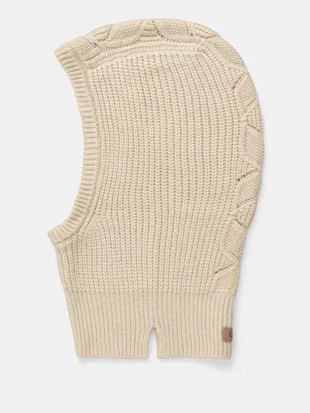 Вовняна шапка Ugg з капюшоном біла