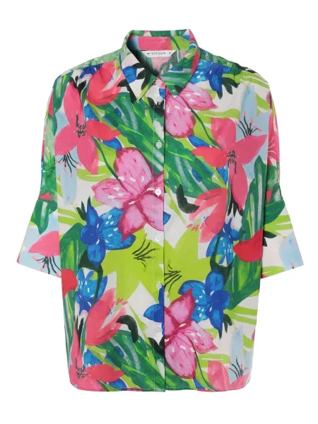 TATUUM Bluză Mara albastru / verde / fucsia negru