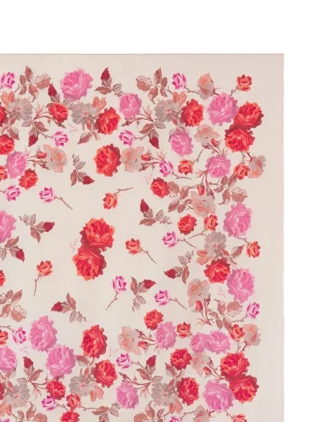 Fular Frame cu model floral cu imagine roz
