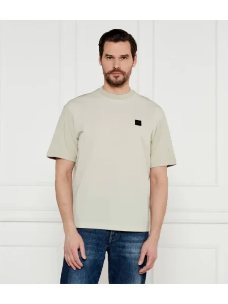 BOSS ORANGE Póló Te_nylonfront | Relaxed fit bézs