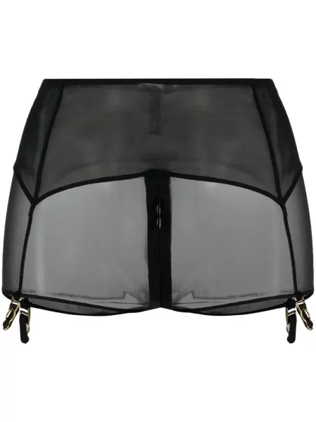 Chiloți Maison Close transparente plasă negru