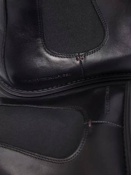 Шкіряні повсякденні черевики челсі Tommy Hilfiger чанкі чорні
