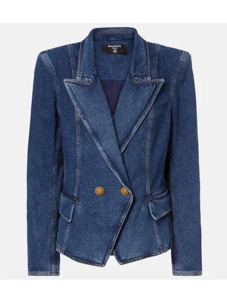 Sacou Balmain cu două rânduri de nasturi albastru