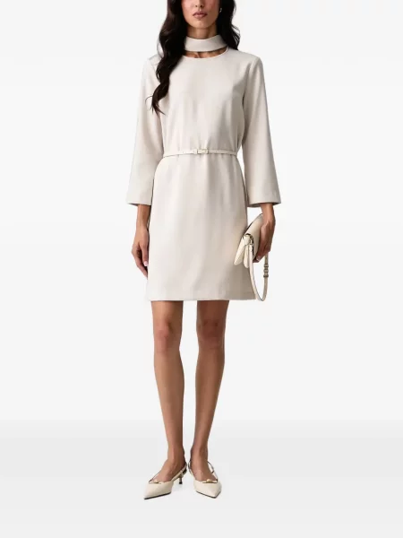 Cu centură rochie mini Armani Exchange alb