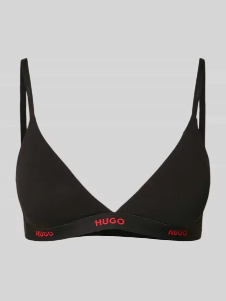 Biustonosz z mieszanki bawełny model ‘HUGO ID TRIANGLE’ czarny