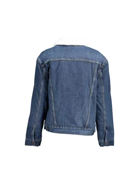 Sztuczne futro kurtka jeansowa Levi's niebieska