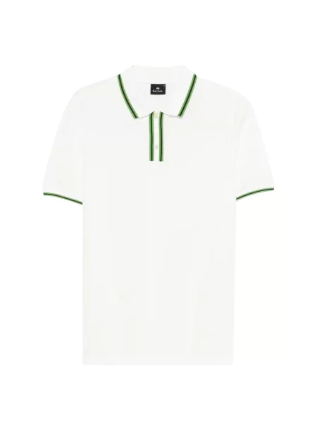 Gulerat tricou polo Paul Smith cu dungi alb