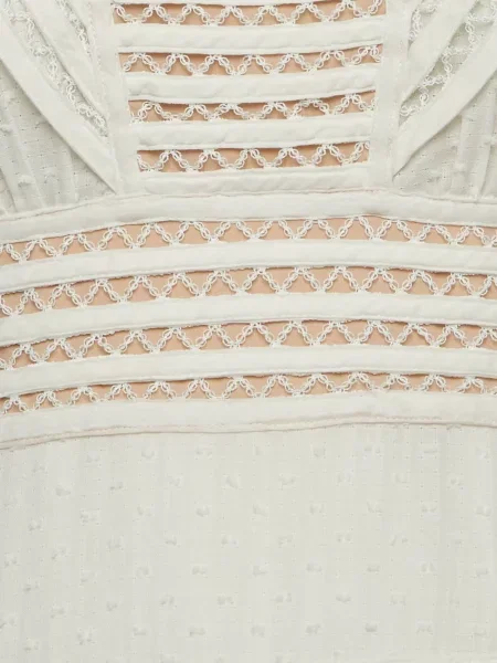 Rochie midi Zimmermann cu volane din dantelă alb